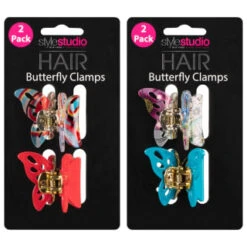 Style Studio Hair Butterfly Clamps 2pk - Red -Pure Glow Deals Store 340451 2pk style studio butterfly clamps group