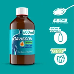 Gaviscon Original Peppermint 600ml -Pure Glow Deals Store 358985 gavison liquid peppermint 600ml 3