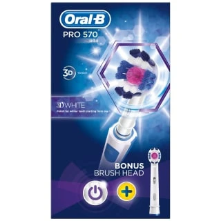 Oral B Oral-B Pro 570 3D White Electric Toothbrush 1 Oral B Oral-B Pro 570 3D White Electric Toothbrush