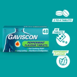 Gaviscon Chewable Tablets 48pk - Peppermint -Pure Glow Deals Store 379273 gaviscon 48 chewable tablets peppermint 3