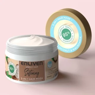 Enliven Softening 3-in-1 Hair Mask 350ml - Coconut & Macadamia 2 Enliven Softening 3-in-1 Hair Mask 350ml - Coconut & Macadamia - Image 2