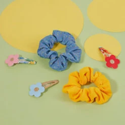 Ella Style Scrunchies 2pk - Blue & Gold -Pure Glow Deals Store 385596 ella style hair accessories 2