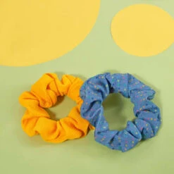 Ella Style Scrunchies 2pk - Blue & Gold -Pure Glow Deals Store 385596 ella style hair accessories 2pk scrunchies 2